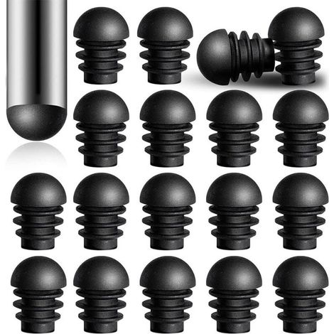 24 tapas redondas con insertos de tubo de plástico de 16 mm de diámetro exterior, tapas para patas de sillas, protectores de tapones de plástico - Crezuo