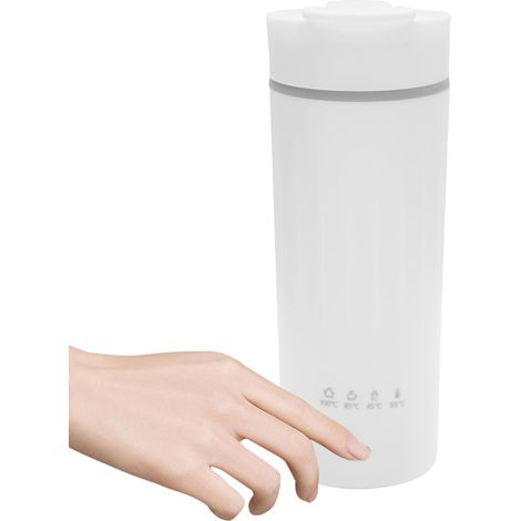 Petite bouilloire électrique de voyage - Bouilloire portable - Pour faire bouillir de l'eau, du lait en poudre et préparer du café - Blanche (1/5)