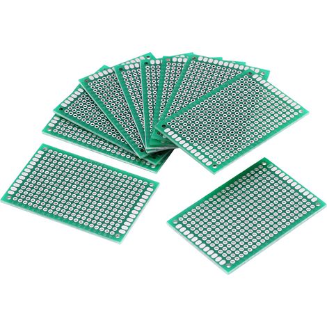 Lot de 10 circuits imprimés universels double face 4 x 6 cm pour prototypage et soudure. (1/5)