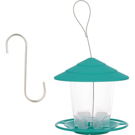 Automatischer Futterspender Aufhängung mit Klicksystem Wetterfester Futterspender Transparente Futterstation Grau für Wildvögel, Balkonvögel, Vog (1/5)