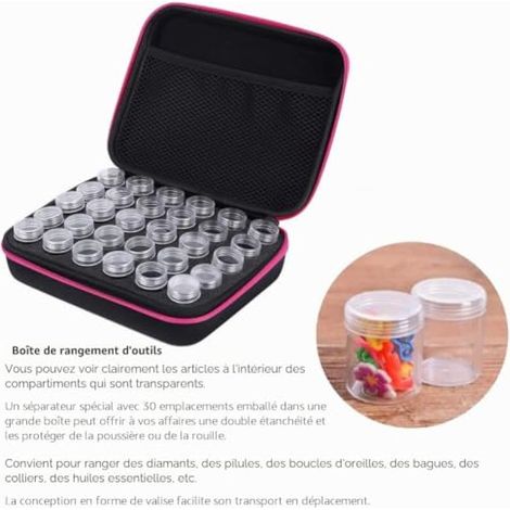 Boîte de rangement pour peinture diamant, contenants avec 30 compartiments antichoc, organisateur, outil, boîte de rangement pour art diamant, boîte de rangement pour perles de bijoux, loisirs créatif (1/5)