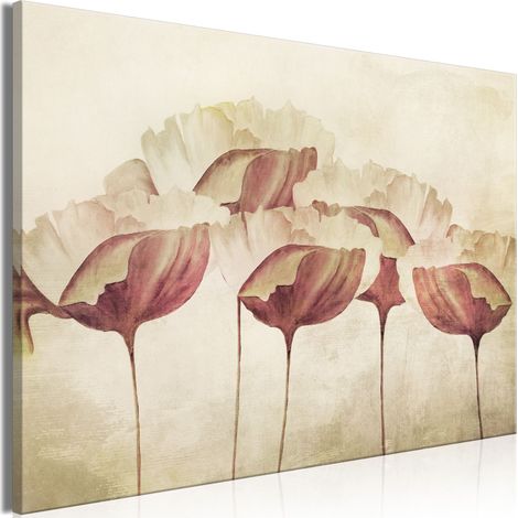 Bild – Blumen in Beige (1-teilig) breit (1/3)