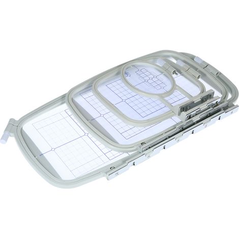 Juego de 4 bastidores de bordado Sew Tech Hoops para máquinas de coser, accesorios para máquinas de coser Brother PE-700, PE-700II, PE-780D, Innovis 1000, Babylock, Ellure y Emore. (1/5)