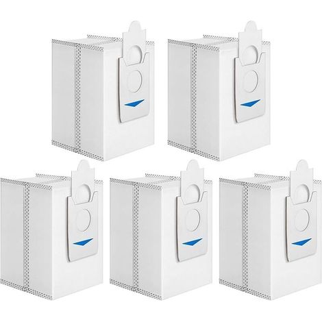 Pack of 5 Antibacterial Vacuum Cleaner Bags Accessories for ECOVACS DEEBOT X2 Omni, X5 Omni, T30S Dust Bags Replacement Parts, 3L Large Capacity Vacuum Cleaner Bag for All-in-One Station (1/5)