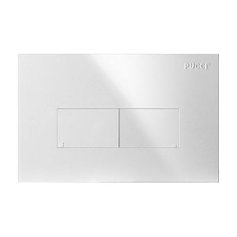 PLACCA PER CASSETTA INCASSO PUCCI ECO 2 PULSANTI LINEA MOD.2014 Cromo-Satinata