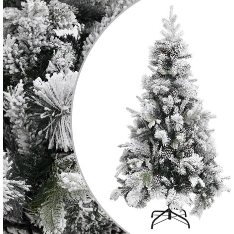 Weihnachtsbaum mit Zapfen Beschneit 225 cm PVC & PE