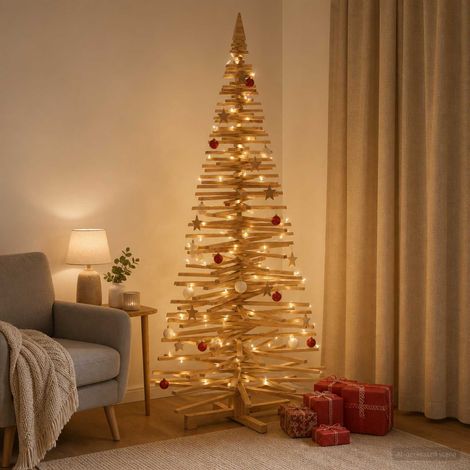 vidaXL Árbol de Navidad de madera KOTKA 240 cm Madera de Pino Maciza (1/5)