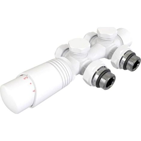 Valvola termostatica per radiatore da bagno – Bianca, attacco centrale, 1/2″, confezione da 2, accessori di riscaldamento di alta qualità
