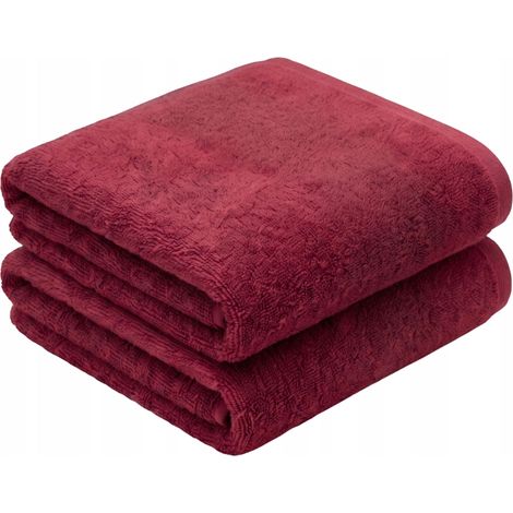 Baumwoll-Badetuch für Hotel/Spa, rot, dick, groß, saugfähig, 100 x 150 cm (1/5)
