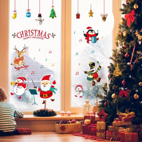 Autocollants muraux décoratifs pour fenêtres et vitres, parfaits pour un concert de Noël. Décoration intérieure. (1/5)