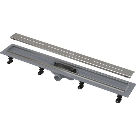 Alca - Bac à douche Simple 65 cm, avec rebord en acier inoxydable, avec grille, tapis en acier inoxydable APZ18-650M (1/3)