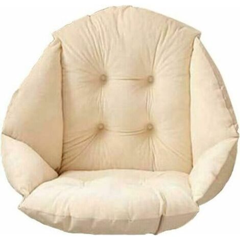 Coussin de chaise extérieur 40x48cm – Dossier haut en velours doux – Élastique pour fixation – Imperméable – Beige (1/5)
