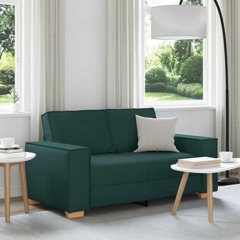 Canapé convertible 2 places 120 cm tissu vert foncé couchage compact chambre salon (1/5)