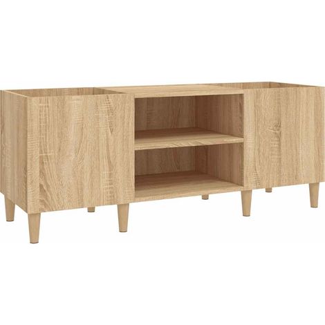 Armoire à disques,Meuble de Rangement,Meuble TV chêne sonoma 121x38x48 cm bois d'ingénierie -97240 (1/5)
