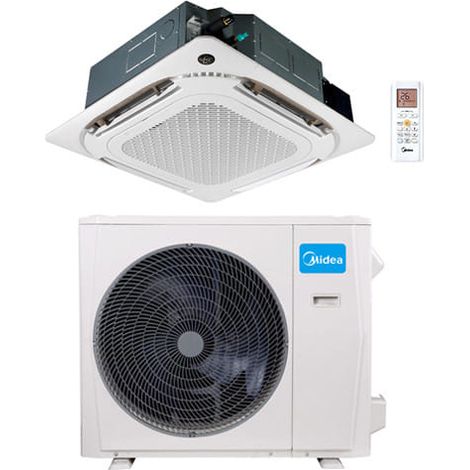 Climatizzatore Condizionatore Midea Cassetta 4 vie Slim con griglia Breezeless R32 42000 BTU MCD1-42HRFNX(GA) INVERTER Classe A++/A+