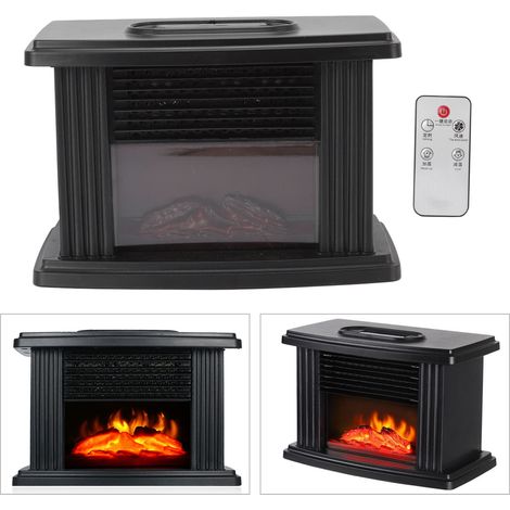 Chauffage de cheminée électrique 1000W, Portable, uniforme rapide, poêle de table électrique avec télécommande (1/5)