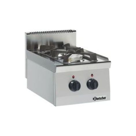 Fourneau inox à gaz 2 zones, à poser, 9500 W, GAZ
