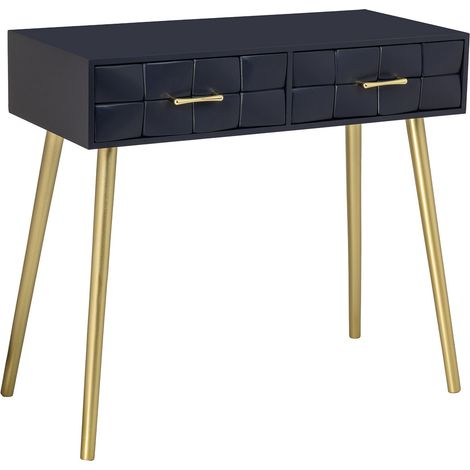 Recibidor de madera negro 88x41x79h cm