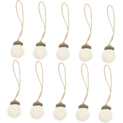 10pièces Pommes de Pin Noël Décorations Feutrine Miniatures Réutilisables Suspendues Pendentifs Festifs (1/5)
