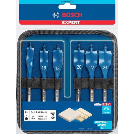 Bosch EXPERT SelfCut Flachfräsbohrer-Set, 14/16/18/20/22/24 mm 6 Stück