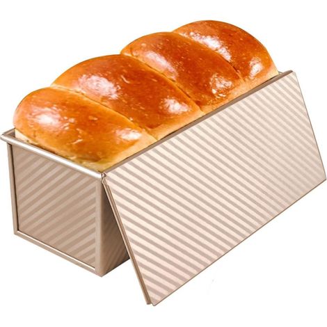 Bakvorm - Broodvorm Met Deksel - Toastvorm - Anti-Aanbaklaag - Geperforeerde Bodem - Voor Brood Gebak Cakes - 450 G