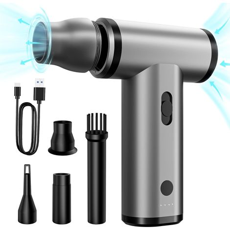 elektrische Staubgebläse, Handgehaltenes Druckluftspray, All-in-One-Funktion zum Blasen und Pumpen, PC Reinigungsset und Typ-C-Schnellladung (1/5)