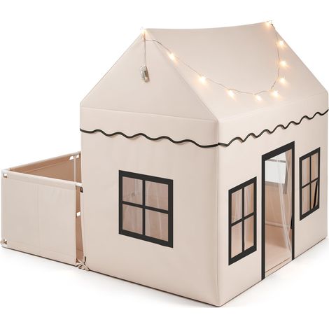 COSTWAY Tenda per Bambini con Recinzione, 162x138x140 cm (Beige) (1/5)