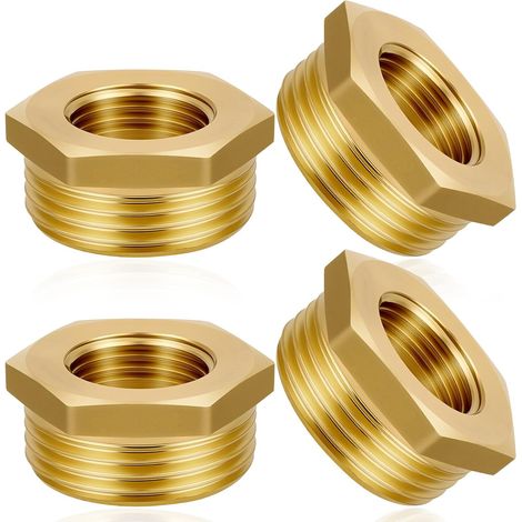 4 Pièces Réducteur en Laiton Adaptateur, 1/2 "Femelle à 1/4" Mâle Filetage en Laiton Douille Hexagonale Connecteur de Réduction, Réducteur Femelle Mâle, pour la Conversion de Tuyau (1/5)