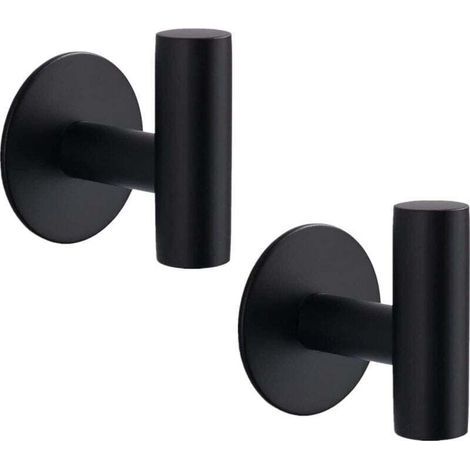 2 ganci adesivi 3M da parete per bagno, in acciaio inossidabile resistente, non richiedono foratura, antiruggine, ideali per cucina, toilette e garage, colore nero. (1/4)