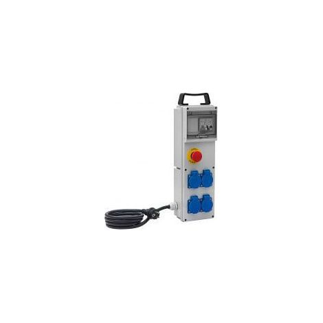 Brennenstuhl Casella di distribuzione BD 4M/16/AU (IP44) con 4 prese a spina, custodia di costruzione con cavo H07RN-F 3G2,5 (2 m), Grigio
