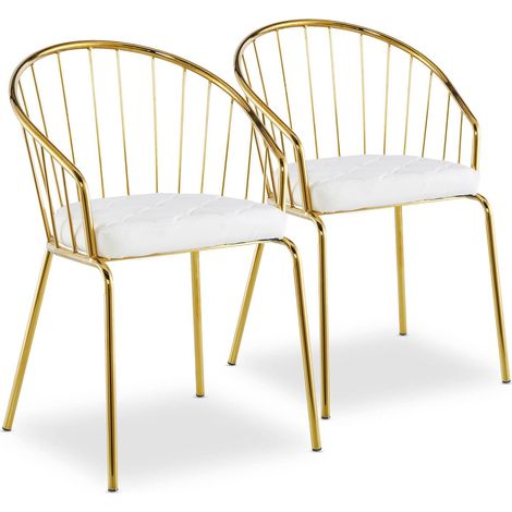 Lot de 2 Chaises EVENTILLE Simili Blanc Fauteuils Design Modernes Confortables avec Accoudoirs Chaises Élégantes pour Salle à Manger, Salon ou Bureau (1/5)