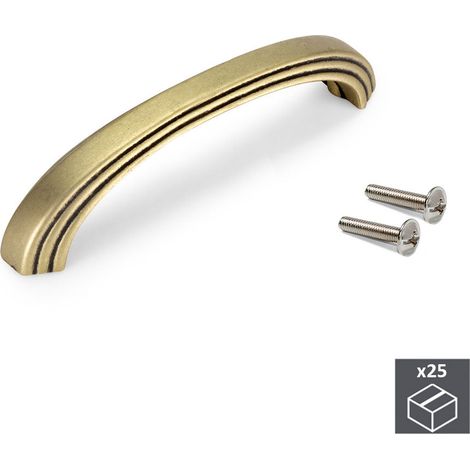 Maniglie per mobile Mombasa, interasse 96 mm, Zama, Oro antico, 25 pezzi 9159355 EMUCA (1/4)