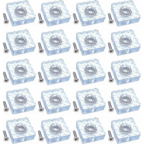 Protectores de suelo antideslizantes de 30 mm para muebles (20 unidades) – Protectores de silicona con tornillos (1/5)