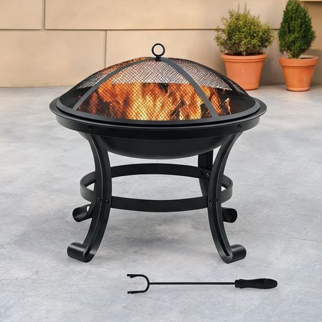 Brasero negro en acero 55 x 55 x 50 cm (1/5)