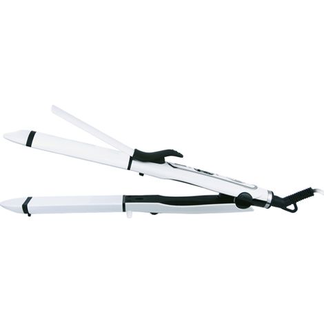 Adler AD2104 Plancha y Rizador de Pelo 2 en 1 Revestimiento Cerámico, Calentamiento Rápido, Cable Giratorio 50W Blanco (1/5)