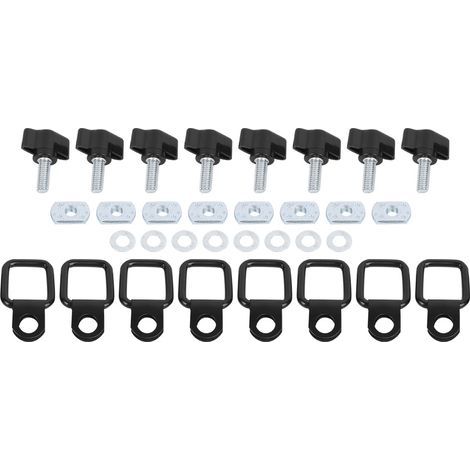 aqxreight Kit de Fixation à Retrait Rapide pour Toit Rigide, Vis à Pouce, écrou D'arrimage, Anneau en D adapté pour M10 M8 (1/5)