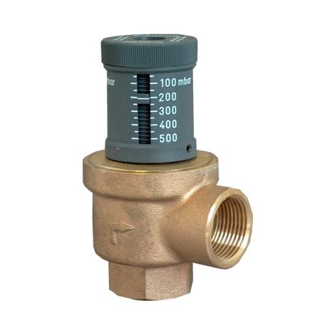 OVENTROP Differenzdrucküberströmventil mit Innengewinde PN 10 DN 32, Rp 1 1/4, mit optischer Anzeige, Rotguss/Messing, 1085210