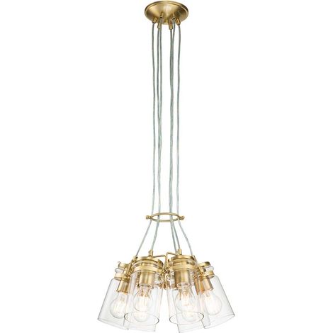 Elstead Kichler Brinley Plafonnier Suspendu Cluster Laiton Brossé (1/5)