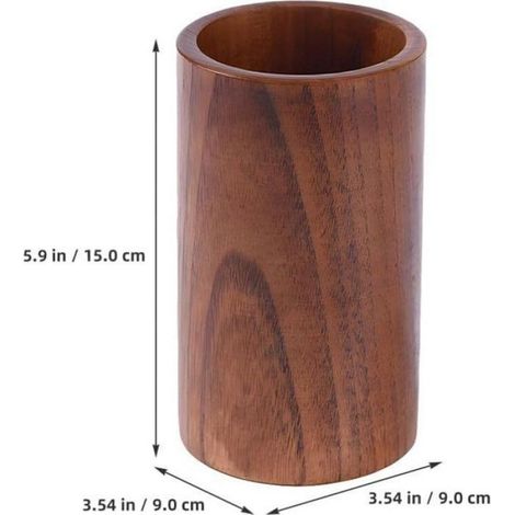 15 cm - Porte-couverts - Organisateur de comptoir - Porte-baguettes - Support en bois pour ustensiles de cuisine Femeo (1/5)