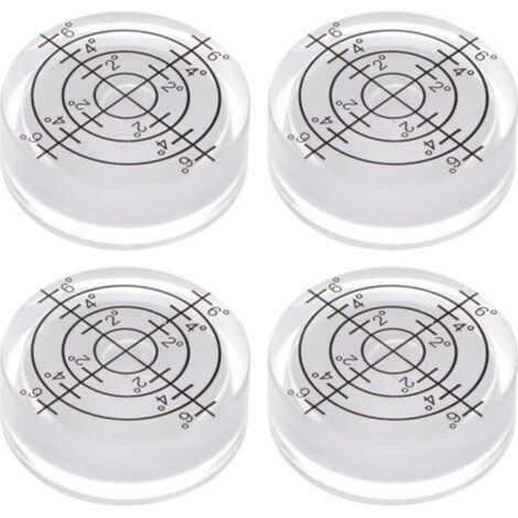 Purchasing Map Pack of 4 Round Spirit Levels 32 x 7 mm, Mini Round Bullseye Level Markers for Leveling Camera, Tripod, Telescope, Workshop, Turntable, White (1/5)