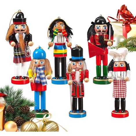 Casse - noisette - Décoration de Noël - 6 pièces - noisette en bois - (1/5)