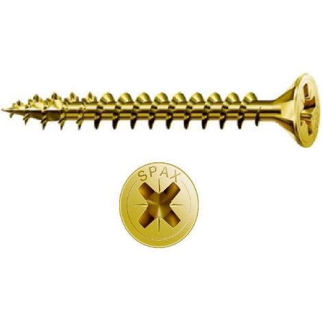 Tornillo universal SPAX, 2,5 x 12 mm, 1000 piezas, rosca completa, cabeza avellanada, ranura en cruz Z1, punta en S, YELLOX - 1081020250125