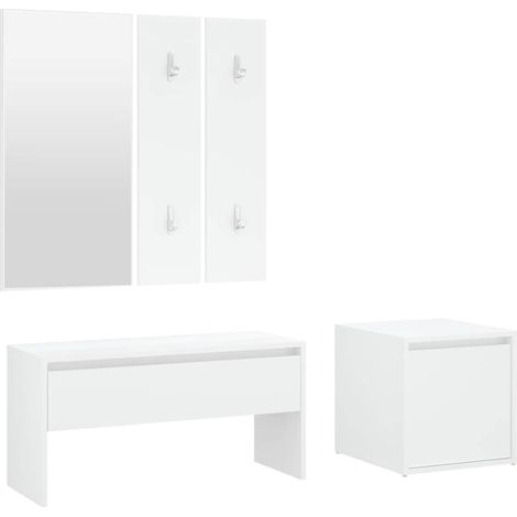 Maison Exclusive - Set di Mobili da Corridoio Bianco in Legno Multistrato
