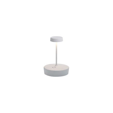 Zafferano Lampada a led da tavolo Swap mini pro Bianco ricaricabile e dimmerabile - 2200-2700-3000K 2W Alluminio IP65