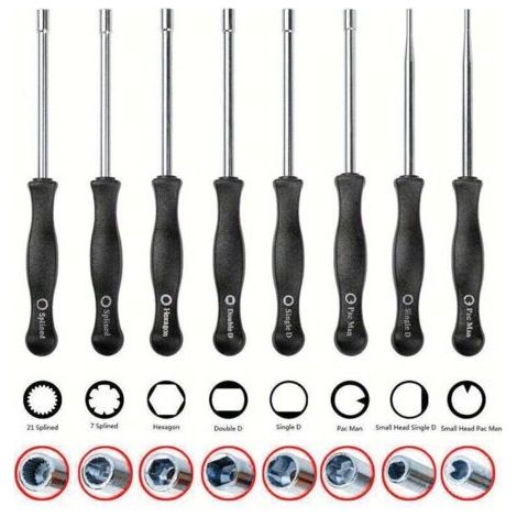 8pcs Tournevis Outil De Réglage De Carburateur Simple D Double D Hexagone Hex Socket Kit Set (1/5)