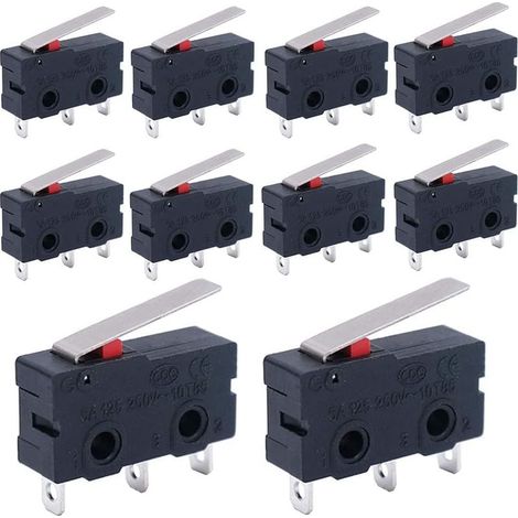 50 pièces 250 V 5A 3 broches interrupteur de fin de course micro-interrupteur sensible micro interrupteurs poignée interrupteur tactile KW11-3Z-02 (1/3)