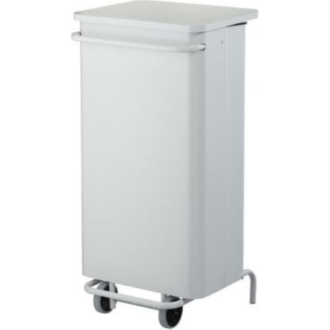 Poubelle mobile à pédale Collecroule Carene - 110l - blanc signalisation - RAL 9016 (1/3)