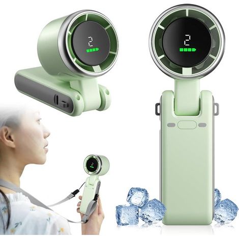 Mini ventilador portátil recargable - Ventilador de mano ajustable con 5 velocidades - Mini ventilador eléctrico portátil de 4000 mAh (1/5)