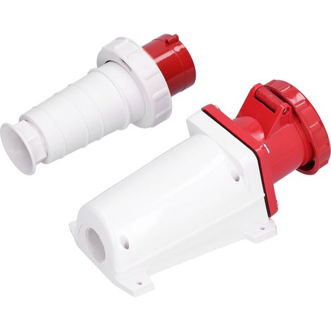 380-415V 63A IP67 dustproof, explosion-proof and waterproof industrial plug & surface-mounted socket three-phase power plug and socket set 4-pin 63A 3P+E (ZNG-034&ZNG-134) (separate cardboard box with (1/5)