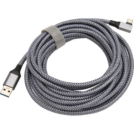 Câble VR Link pour Quest 2, tresse nylon, transfert de données haute vitesse et charge, accessoire de casque VR pour PC gaming, 6 mètres / 19,7 pieds (1/5)